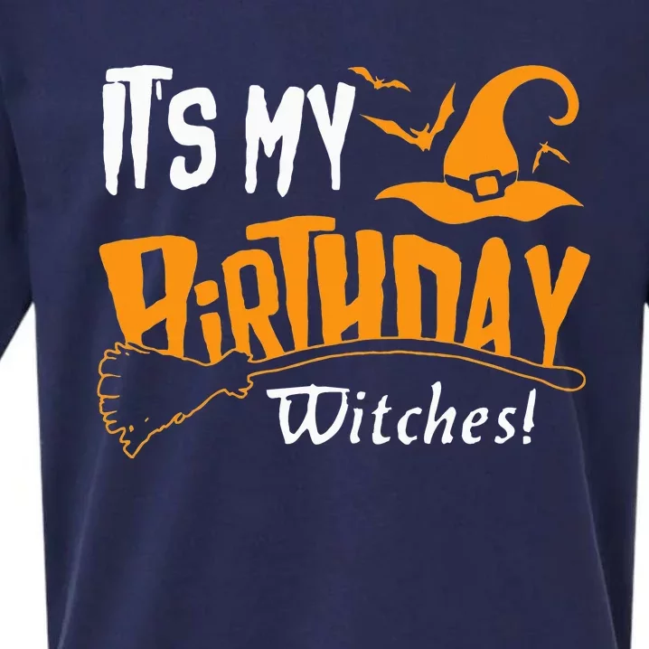 Its My Birthday Witch Halloween October Birthday Sueded Cloud Jersey T-Shirt