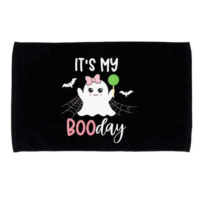 Its My Boo Day Cute Halloween Birthday Ghost Pink Bow Microfiber Hand Towel