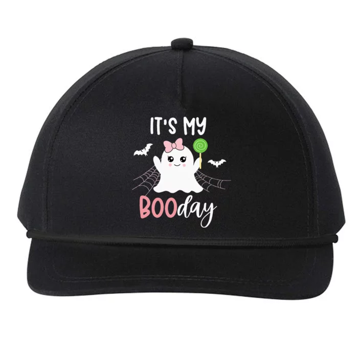 Its My Boo Day Cute Halloween Birthday Ghost Pink Bow Girls Snapback Five-Panel Rope Hat