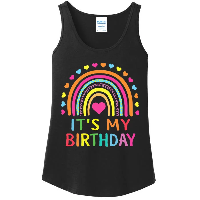 It's My Birthday Gift Rainbow Ladies Essential Tank