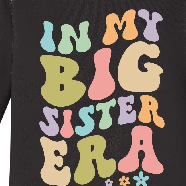 In My Big Sister Era Groovy Cute Big Sis Baby Long Sleeve Bodysuit