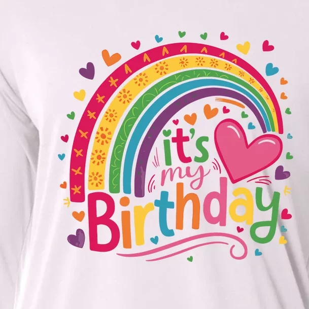 Its My Birthday Rainbow Birthday Wo Teens Girl Cooling Performance Long Sleeve Crew