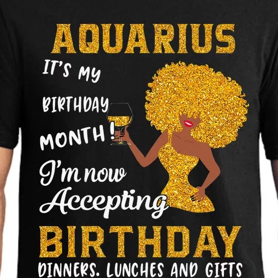 It’s My Birthday Black Wo Aquarius February Gifts Pajama Set