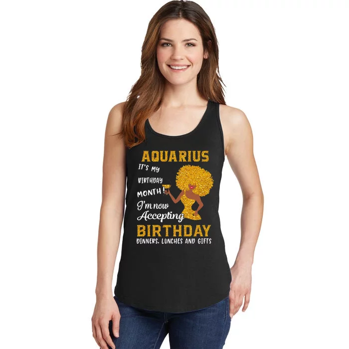 It’s My Birthday Black Wo Aquarius February Gifts Ladies Essential Tank