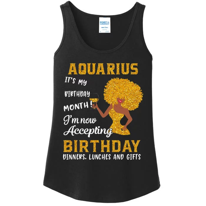 It’s My Birthday Black Wo Aquarius February Gifts Ladies Essential Tank