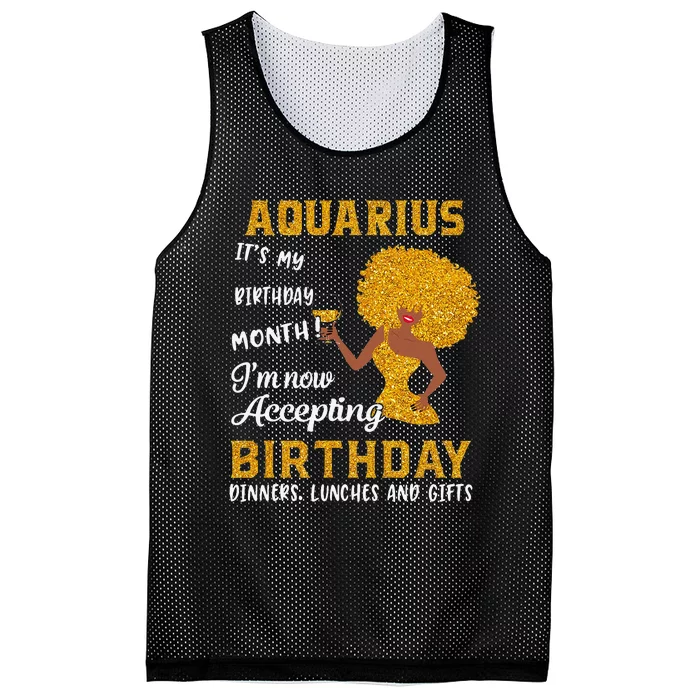 It’s My Birthday Black Wo Aquarius February Gifts Mesh Reversible Basketball Jersey Tank