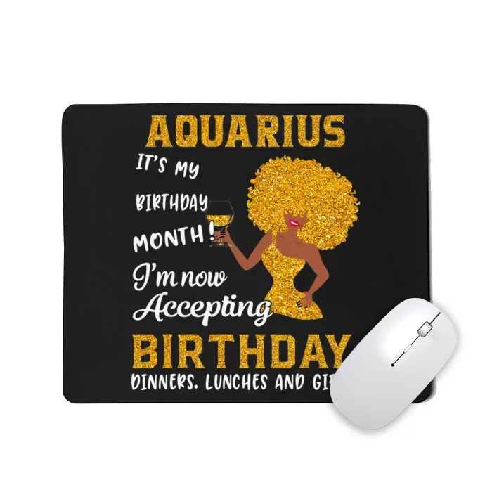 It’s My Birthday Black Wo Aquarius February Gifts Mousepad