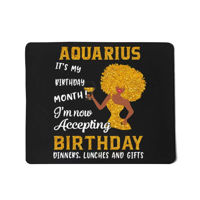 It’s My Birthday Black Wo Aquarius February Gifts Mousepad