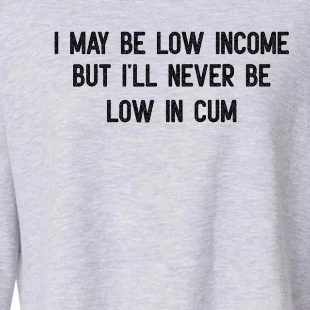 I May Be Low Income But I'll Never Be Low In Cum Funny Adult Cropped Pullover Crew