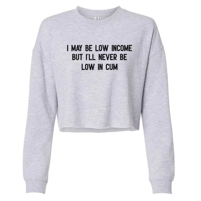 I May Be Low Income But I'll Never Be Low In Cum Funny Adult Cropped Pullover Crew