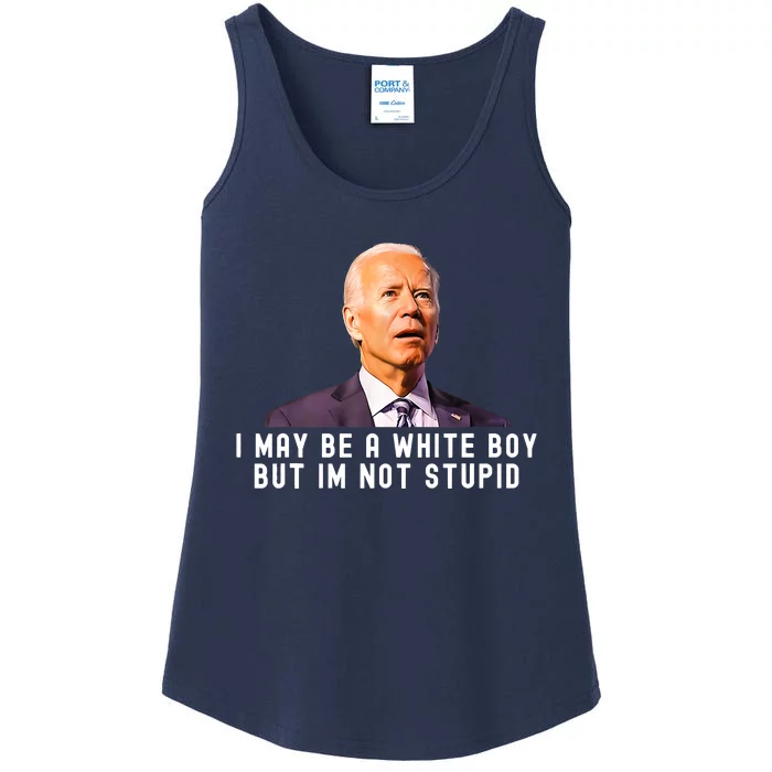 I May Be A White Boy But I'm Not Stupid Funny Ladies Essential Tank