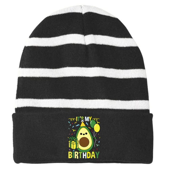 ItS My Birthday Cute Striped Beanie with Solid Band