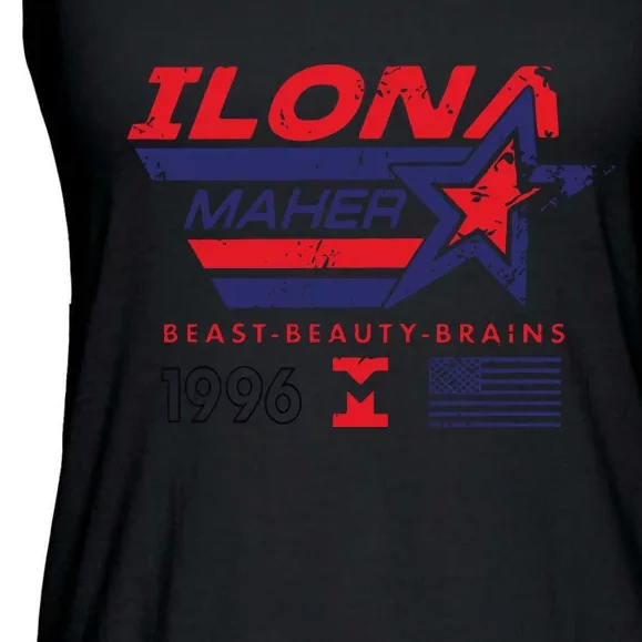 Ilona Maher Beast Beauty Brains 1996 Flag Ladies Essential Flowy Tank