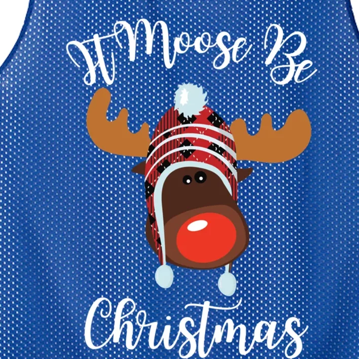 It Moose Be Christmas Plaid Xmas Gift Mesh Reversible Basketball Jersey Tank