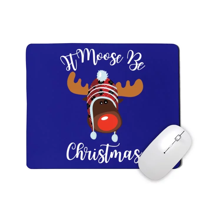 It Moose Be Christmas Plaid Xmas Gift Mousepad