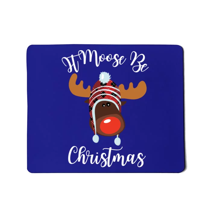 It Moose Be Christmas Plaid Xmas Gift Mousepad