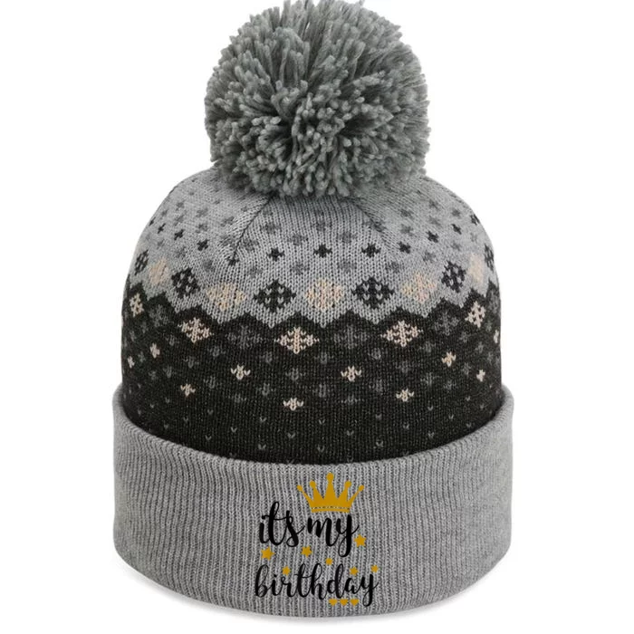 It's My Birthday Shirt For Women, Teens, Girls, Black & Gold The Baniff Cuffed Pom Beanie