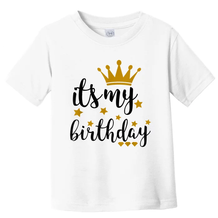 It's My Birthday Shirt For Women, Teens, Girls, Black & Gold Toddler T-Shirt