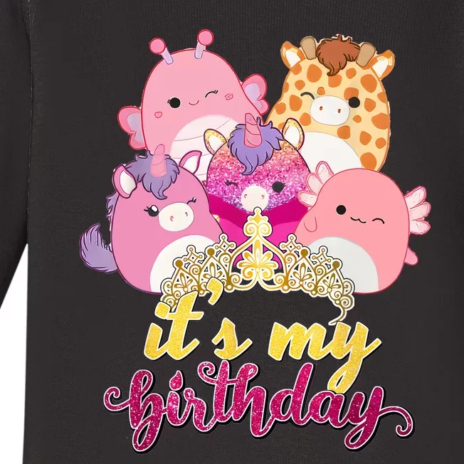 Its My Birthday Girl Squish Squad Mallow Girl Cute Baby Long Sleeve Bodysuit