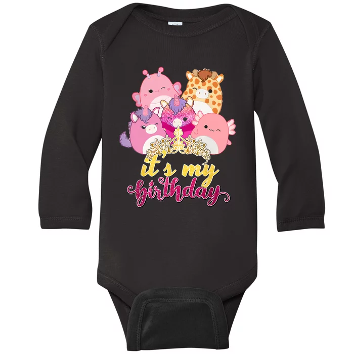 Its My Birthday Girl Squish Squad Mallow Girl Cute Baby Long Sleeve Bodysuit