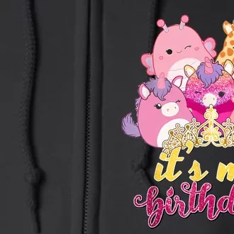 Its My Birthday Girl Squish Squad Mallow Girl Cute Full Zip Hoodie