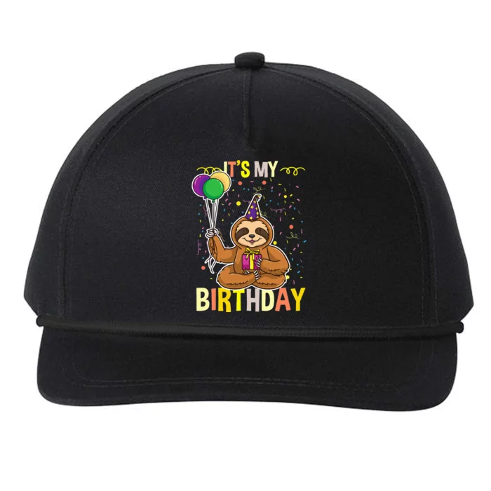 Its My Birthday Sloth Animal Snapback Five-Panel Rope Hat