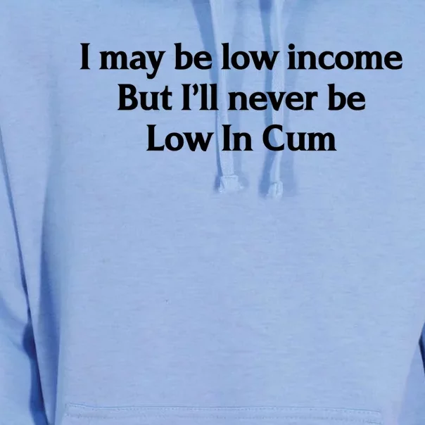 I May Be Low Income But I'll Never Be Low In Cum Funny Unisex Surf Hoodie