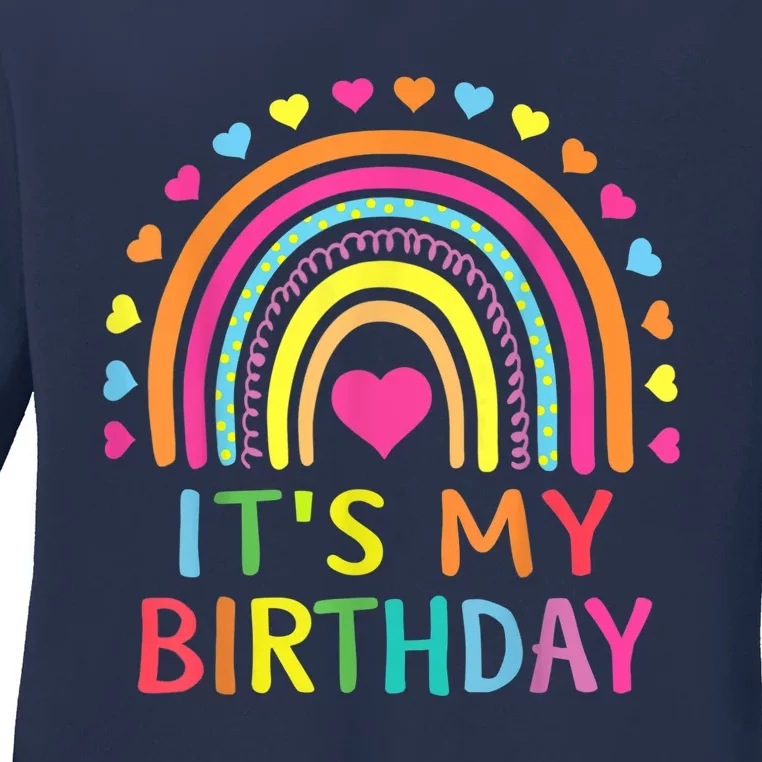 It's My Birthday Shirt for Wo, Teens, Girls Gift Rainbow Ladies Long Sleeve Shirt