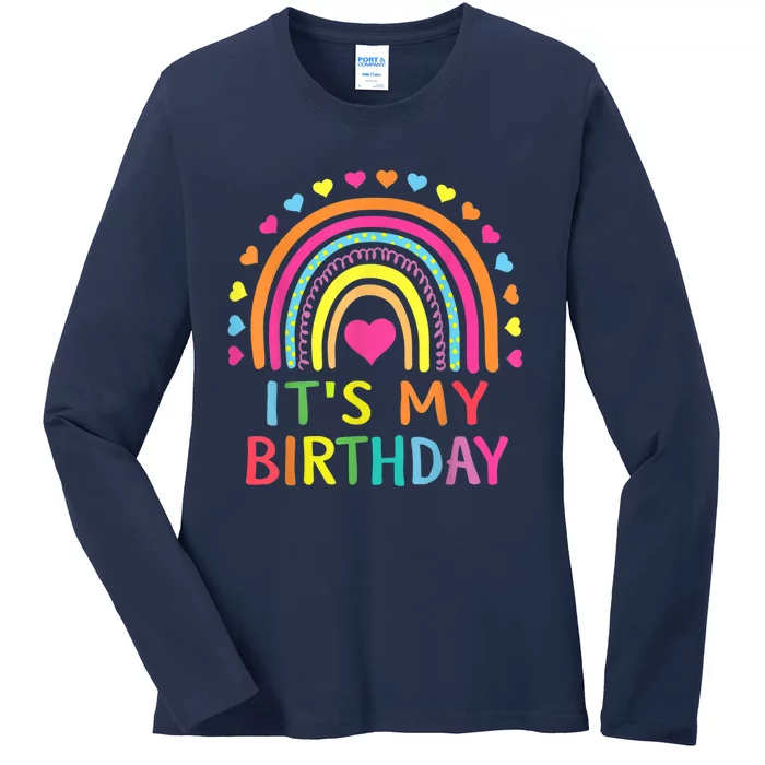 It's My Birthday Shirt for Wo, Teens, Girls Gift Rainbow Ladies Long Sleeve Shirt