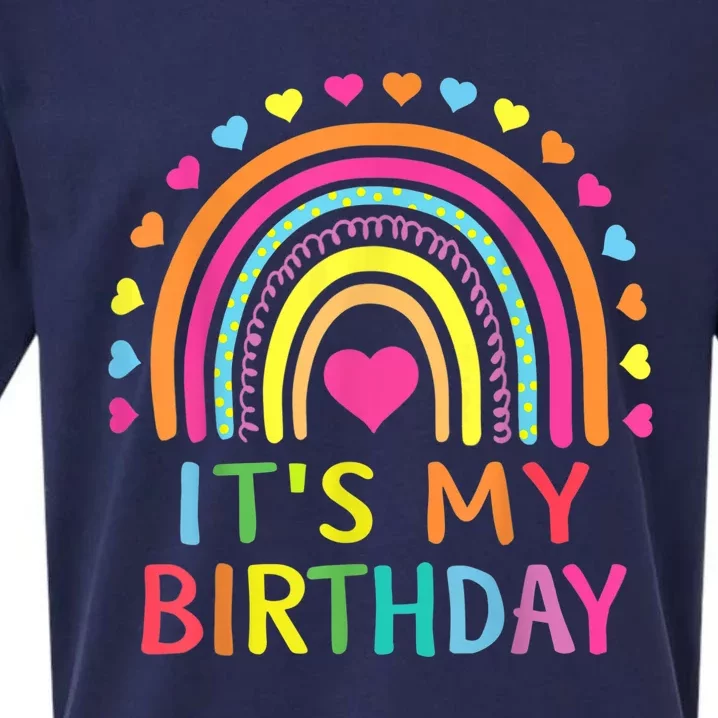 It's My Birthday Shirt for Wo, Teens, Girls Gift Rainbow Sueded Cloud Jersey T-Shirt