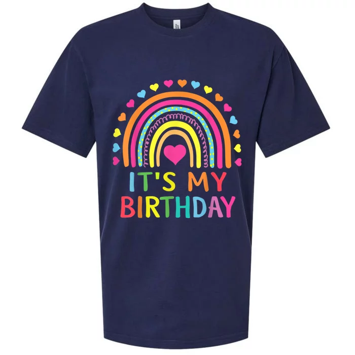 It's My Birthday Shirt for Wo, Teens, Girls Gift Rainbow Sueded Cloud Jersey T-Shirt