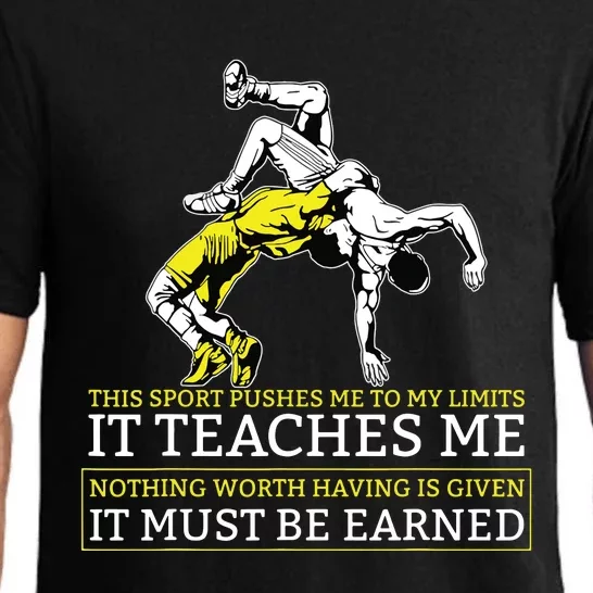 It Must Be Earned Wrestling Short Sleeve Pajama Set