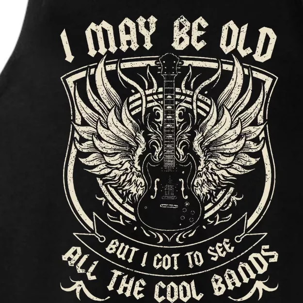 I May Be Old But I Got To See All The Cool Band Rock Concert Ladies Tri-Blend Wicking Tank