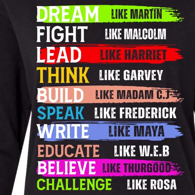 Inspiring Martin Black History Month African American Womens Cotton Relaxed Long Sleeve T-Shirt