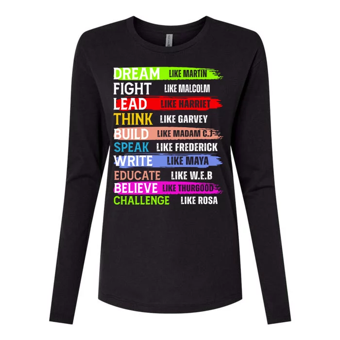 Inspiring Martin Black History Month African American Womens Cotton Relaxed Long Sleeve T-Shirt