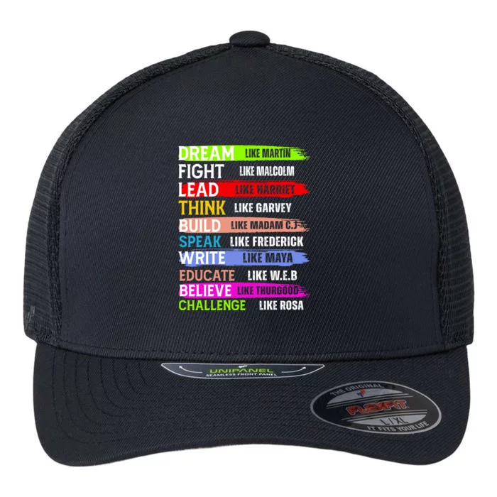 Inspiring Martin Black History Month African American Flexfit Unipanel Trucker Cap