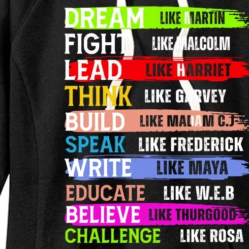 Inspiring Martin Black History Month African American Women's Fleece Hoodie