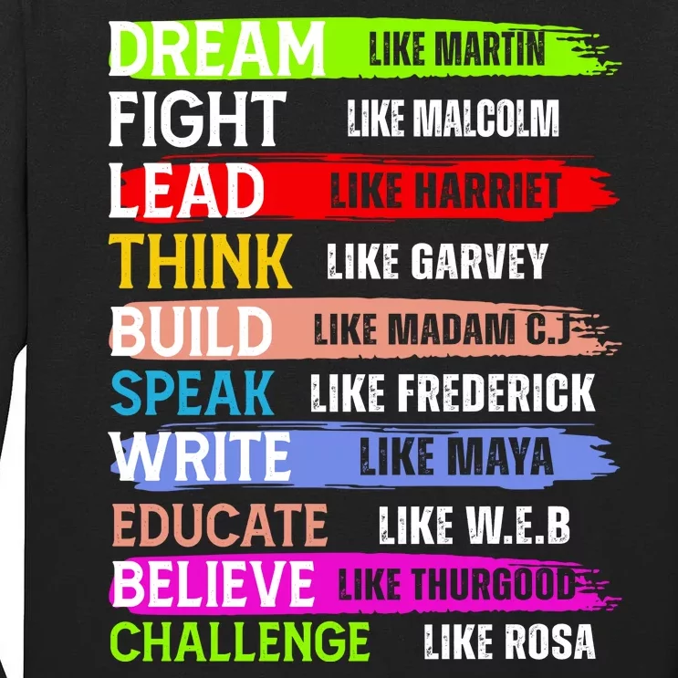 Inspiring Martin Black History Month African American Tall Long Sleeve T-Shirt