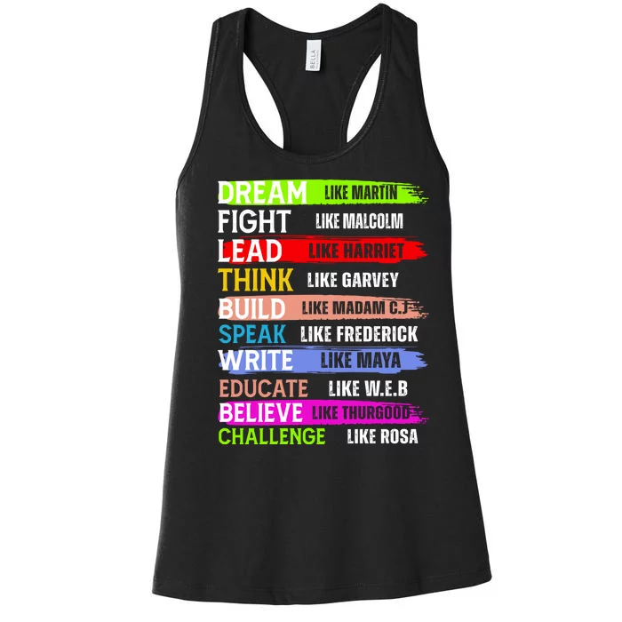 Inspiring Martin Black History Month African American Women's Racerback Tank