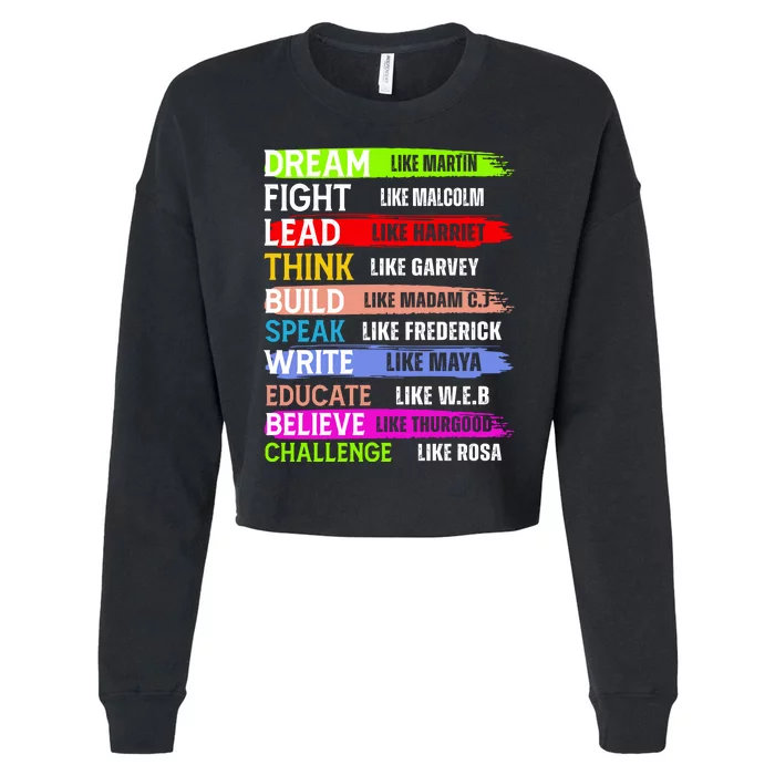 Inspiring Martin Black History Month African American Cropped Pullover Crew