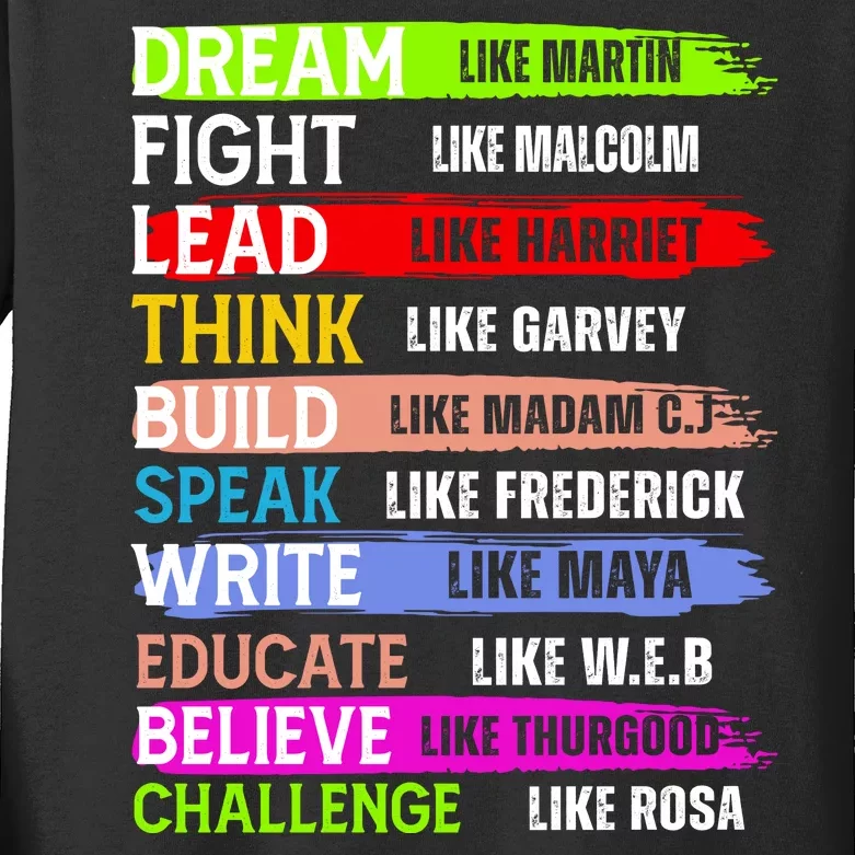 Inspiring Martin Black History Month African American Kids Long Sleeve Shirt