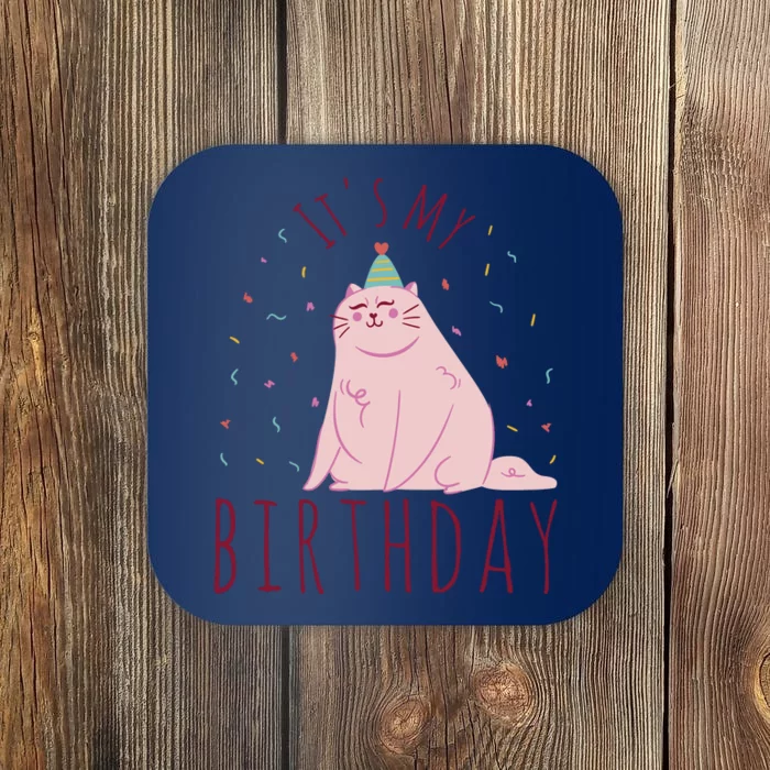 It's My Birthday Cat Coaster