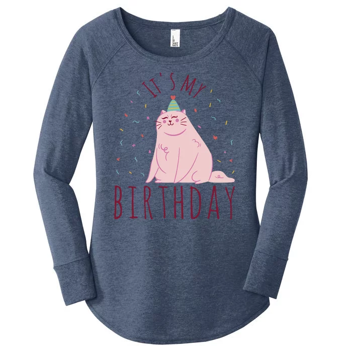 It's My Birthday Cat Women's Perfect Tri Tunic Long Sleeve Shirt