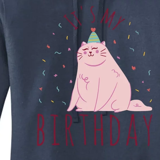 It's My Birthday Cat Women's Pullover Hoodie