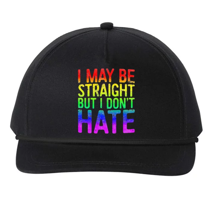 I May Be Straight But I Dont Hate LGBT Pride Gift Snapback Five-Panel Rope Hat