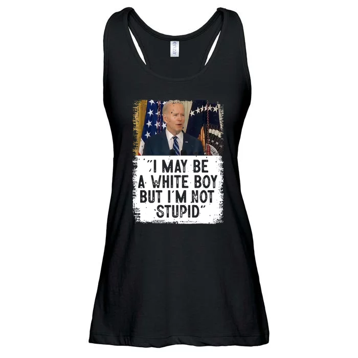 I May Be A White Boy But I'm Not Stupid Biden Ladies Essential Flowy Tank