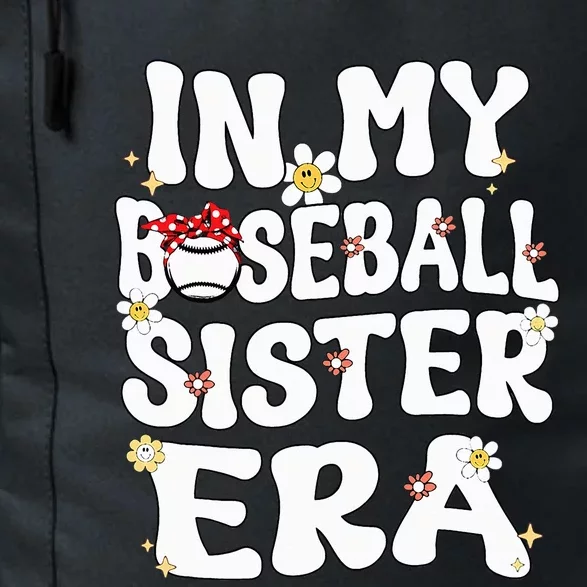 In My Baseball Sister Era Groovy Retro Proud Baseball Sister Daily Commute Backpack