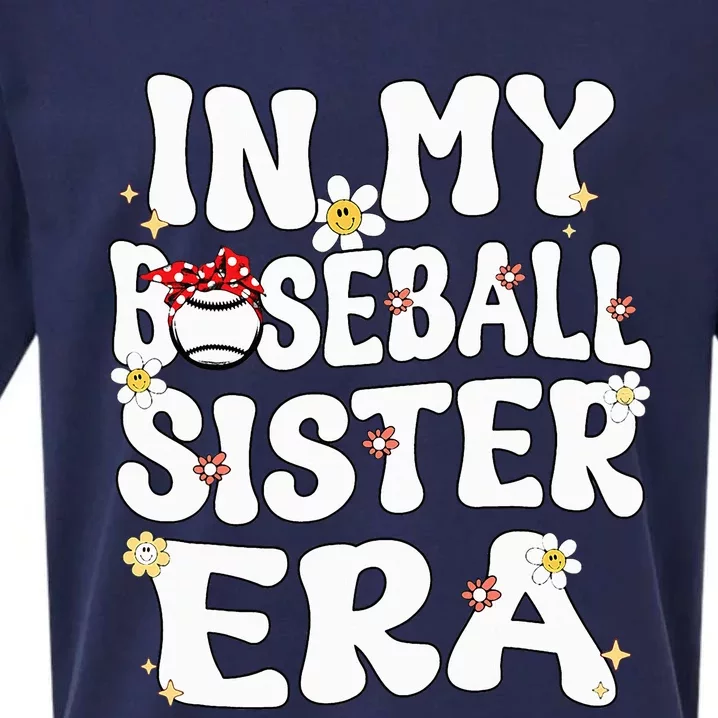 In My Baseball Sister Era Groovy Retro Proud Baseball Sister Sueded Cloud Jersey T-Shirt