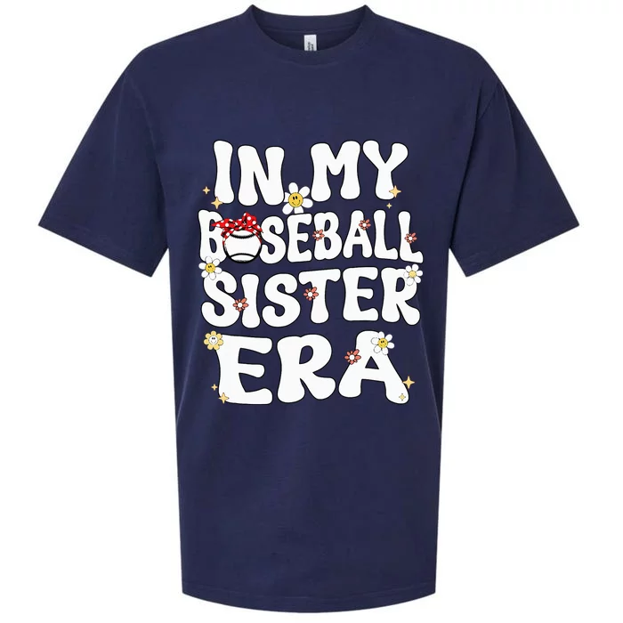 In My Baseball Sister Era Groovy Retro Proud Baseball Sister Sueded Cloud Jersey T-Shirt