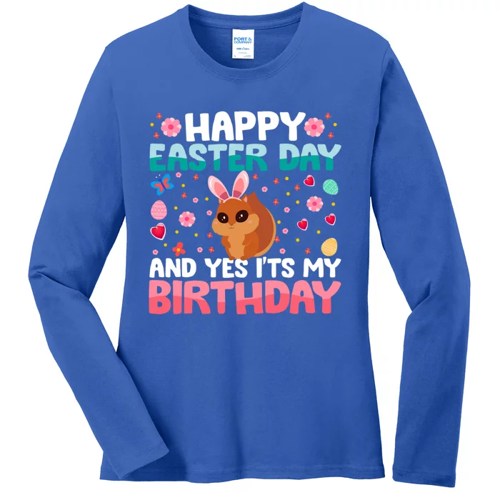 It's My Birthday And Easter Day Happy To Me You Squirrel Gift Ladies Long Sleeve Shirt